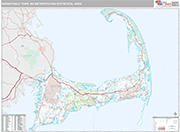 Barnstable Town Metro Area Wall Map Premium Style
